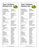 Shopping List Type 2 Diabetes