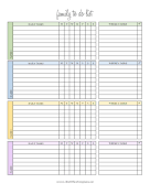 Weekly To Do List Family LibreOffice Template