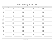Weekly Work To Do Half Hour LibreOffice Template
